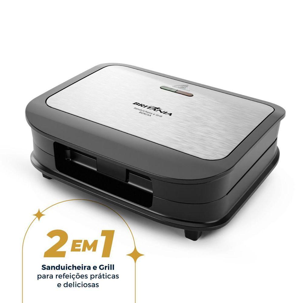 Sanduicheira e Grill Britânia  Antiaderente 750W BGR25A - 3