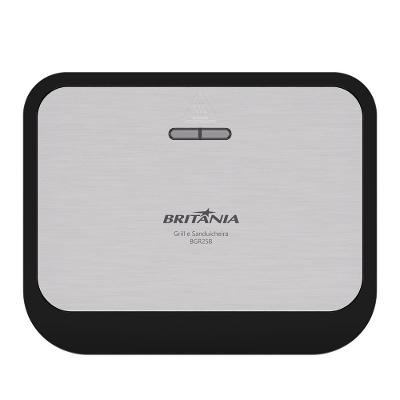 Grill e Sanduicheira Britânia Preto Inox 750W 2 em 1 BGR25B
