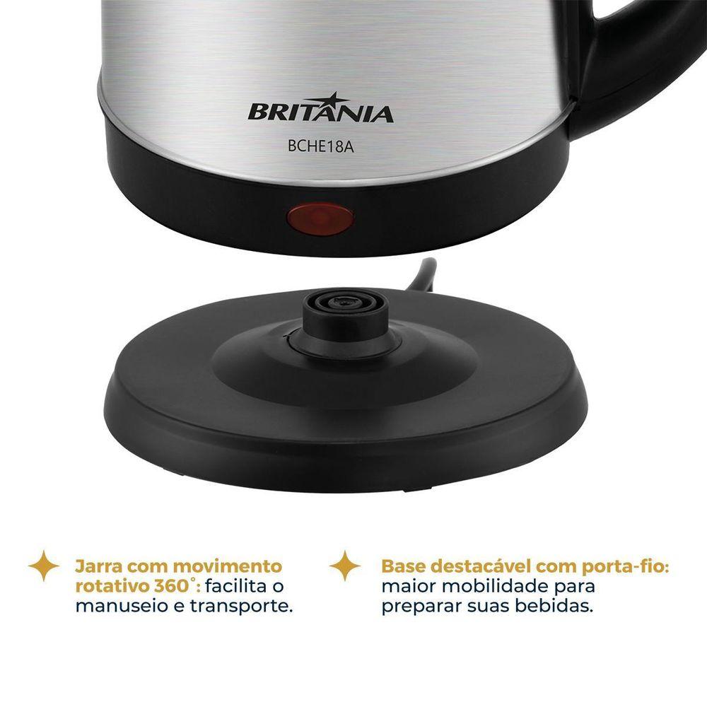 Chaleira Elétrica Britânia 1,8L Inox BCHE18A - 5