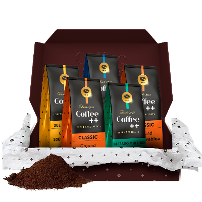 Kit 5 Pacotes Café Especial Torrado e Moído - 2 Clássicos, Sul de Minas, Chapada e Cerrado