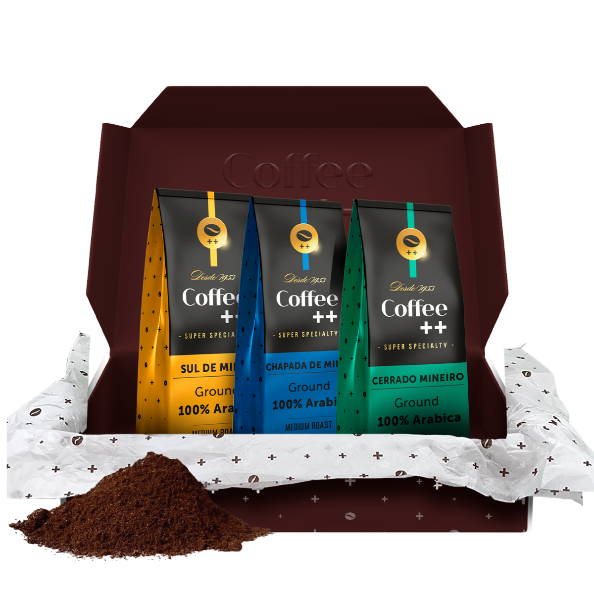 Kit 3 Cafés Especias Torrado e Moído - Chapada, Sul de Minas e Cerrado - 1