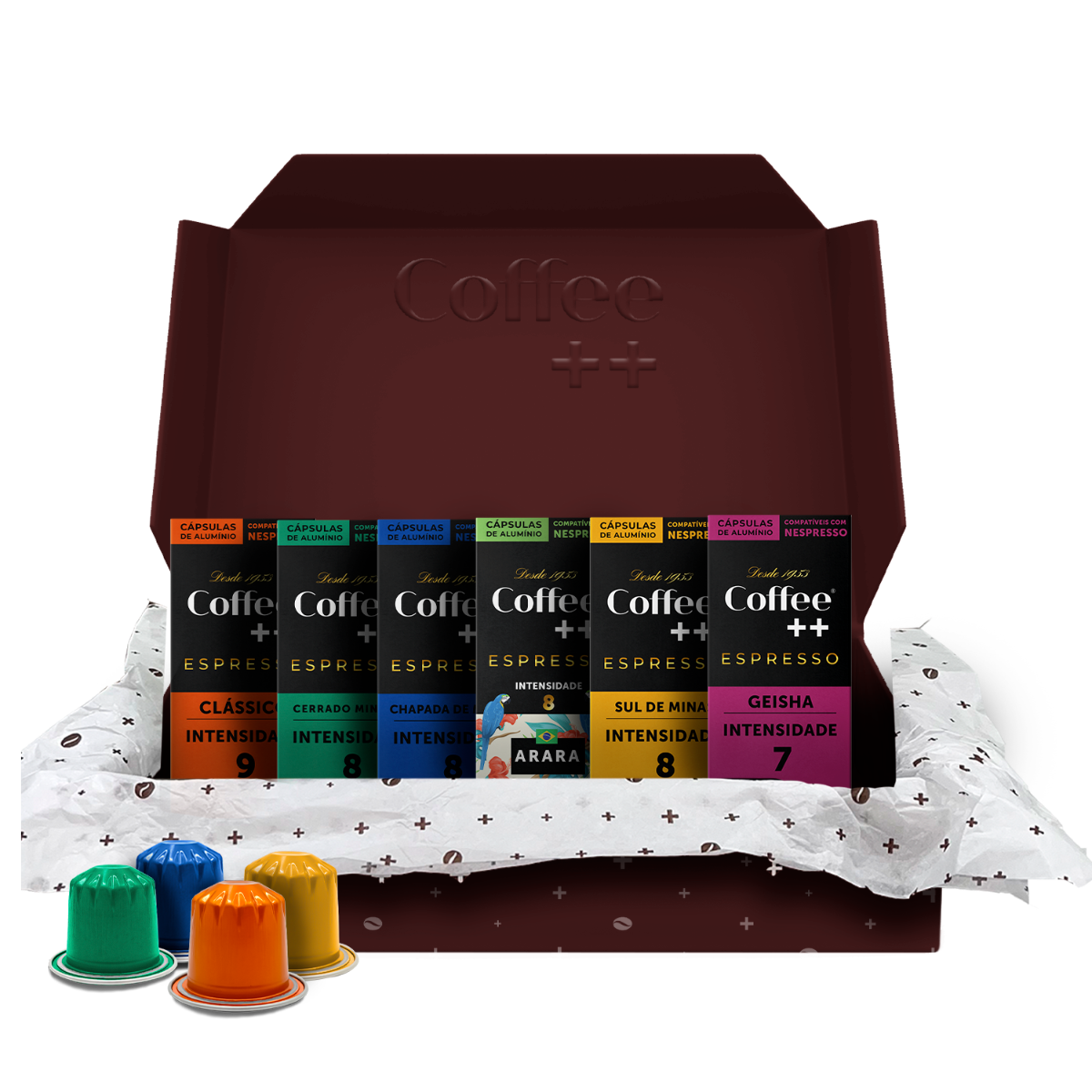 Kit 60 Cápsulas Compatíveis Com Nespresso - ARARA, FAZENDAS, CLÁSSICO E GEISHA0 - 1