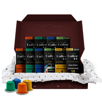 Kit de Cápsulas de Café Coffee Mais, compatível com Nespresso, contém 100 cápsulas