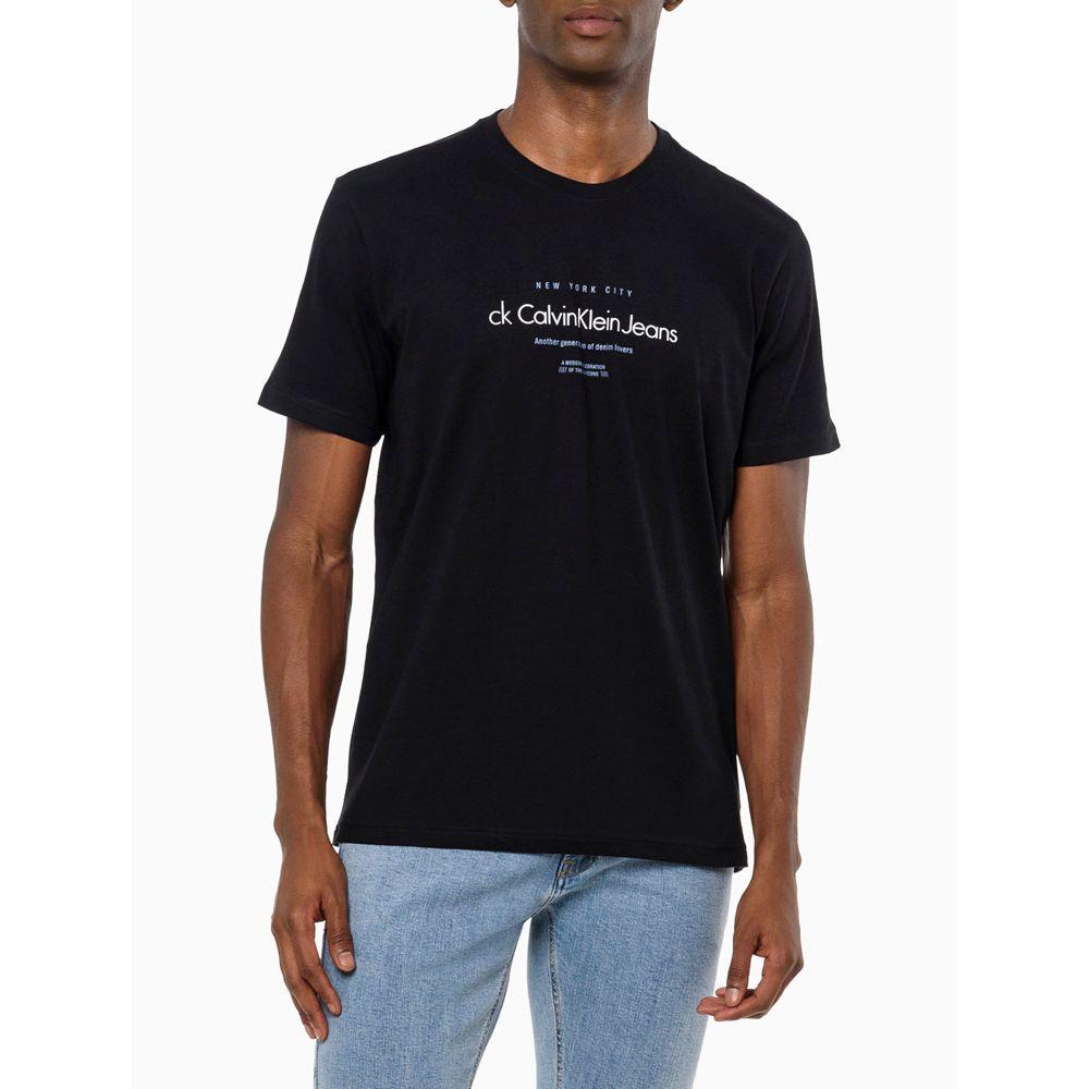 Camiseta Manga Curta Calvin Klein Jeans Masculina Nyc Icons - Preto - 1