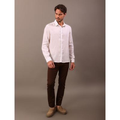 Camisa de Manga Longa Masculina em Linho Calvin Klein - Branco
