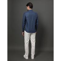 Camisa de Manga Longa Masculina em Linho Calvin Klein - Azul Marinho - 2