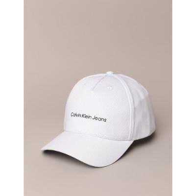Boné Masculino de Sarja Aba Curva Estampa Logo em Silk Calvin Klein Jeans - Branco