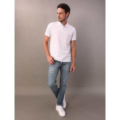 Camisa Polo Masculina Básica Sem Friso Calvin Klein - Branco