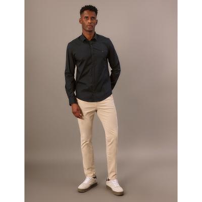 Camisa Masculina Slim Básica de Manga Longa Calvin Klein - Azul Marinho
