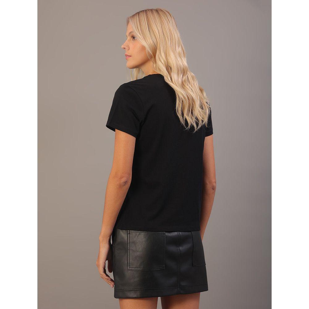 Camiseta Feminina Essentials Estampa na Barra Calvin Klein Jeans - Preto - 4