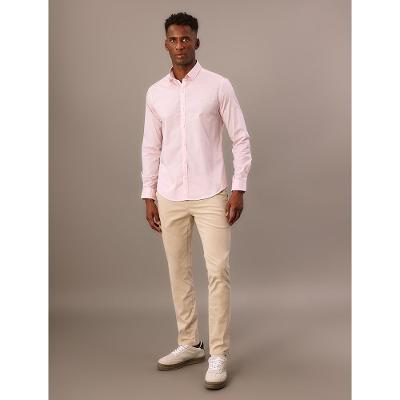 Camisa Masculina Slim Básica de Manga Longa Calvin Klein - Rosa Claro