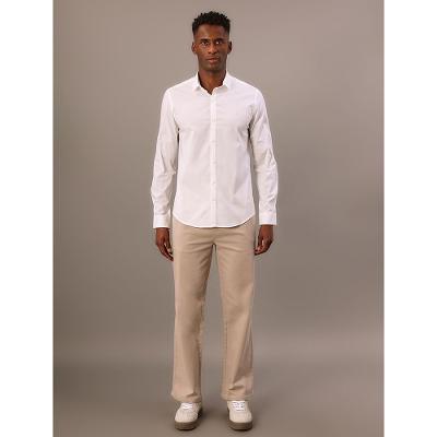 Camisa Masculina Slim Básica de Manga Longa Calvin Klein - Branco