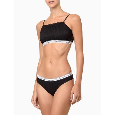 Kit 2 Calcinhas Tangas Mini Modern Cotton Calvin Klein Underwear - Preto / Branco