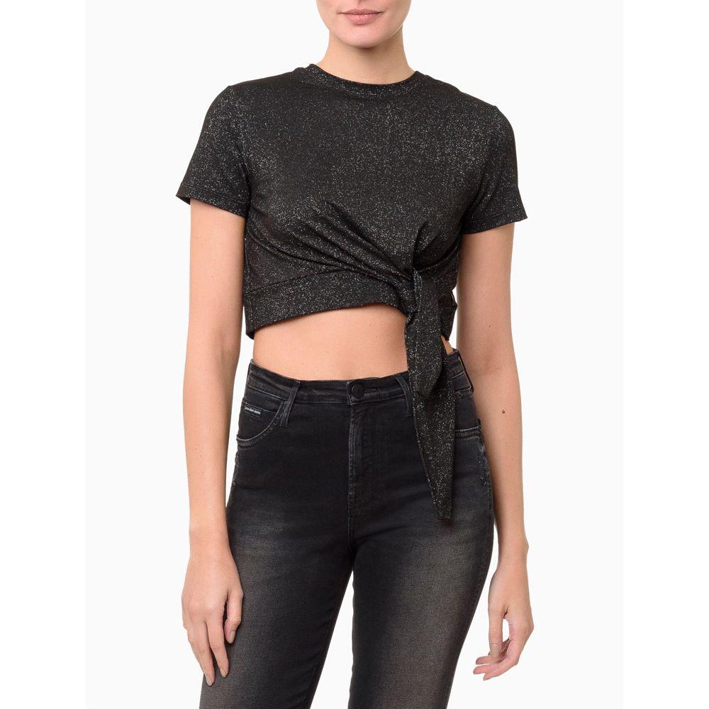 Blusa Feminina Shine Pala Amarração - Preto - 1