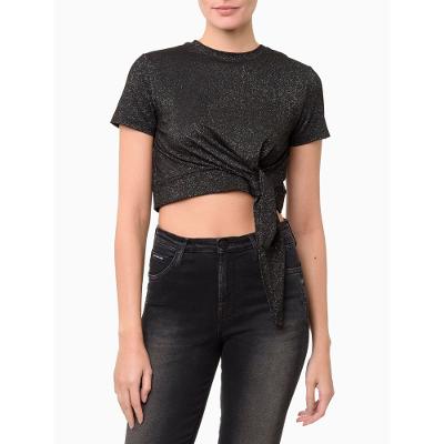 Blusa Feminina Shine Pala Amarração - Preto