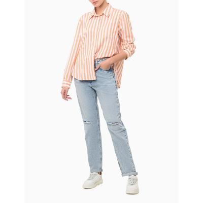 Calça Jeans Feminina Mom Rasgos - Azul Claro