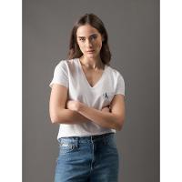Camiseta Feminina Decote v - Branco 2 - 1