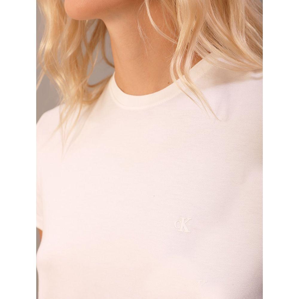 Camiseta Feminina Viscolycra Calvin Klein Jeans - Off White - 3