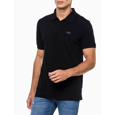 Polo Masculina Logo Calvin Klein - Preto