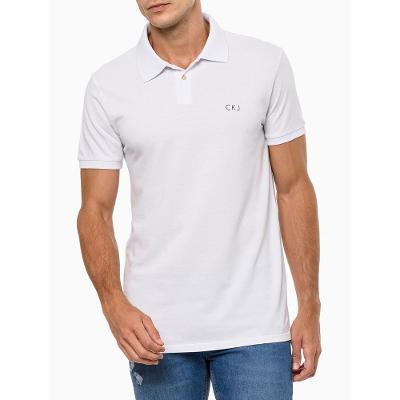 Polo Masculina Logo Calvin Klein - Branco