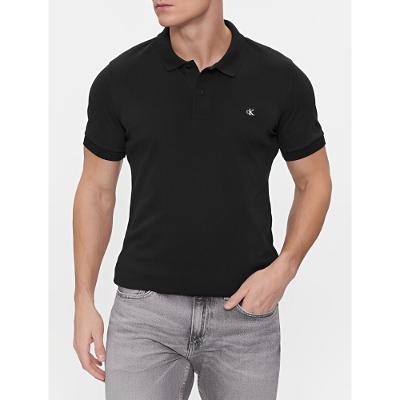 Polo Masculina Stretch Bordado Calvin Klein Jeans - Preto