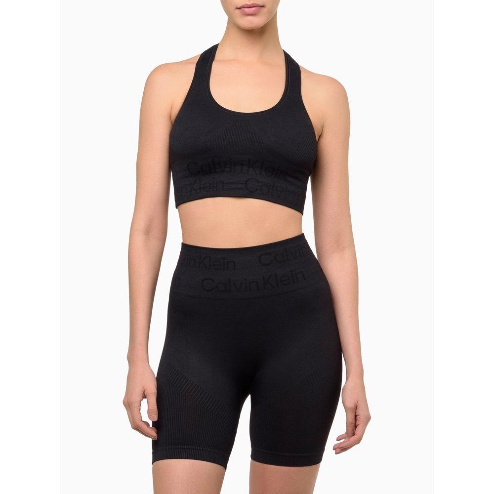Short Feminino Tonal Logo Seamless Calvin Klein Sport - Preto - 1