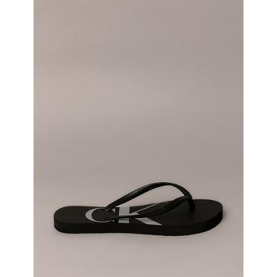 Chinelo Feminino Logo Corrido Calvin Klein Jeans - Preto