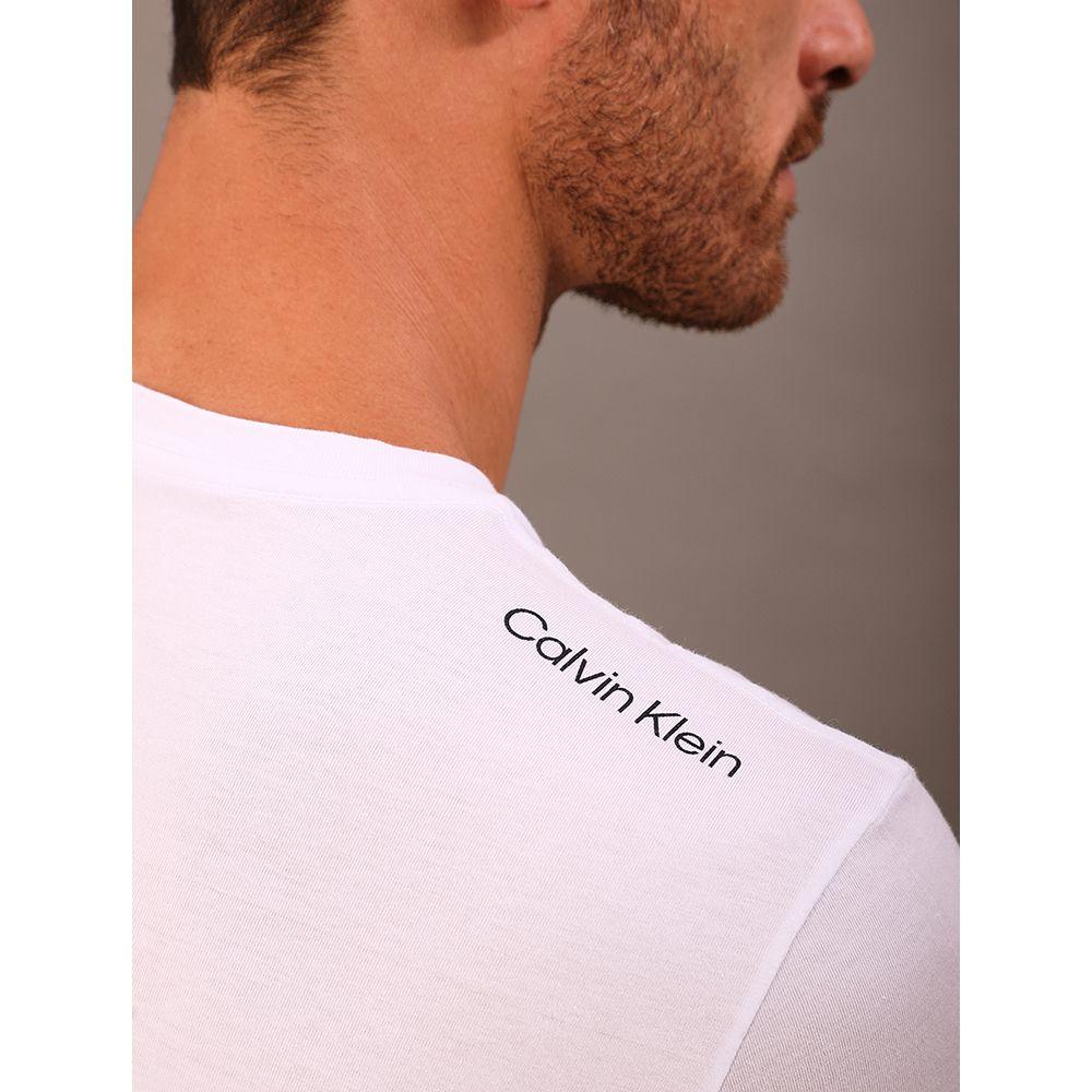 Camiseta Manga Curta Swimwear Logo Costas Calvin Klein Swimwear - Branco - 3
