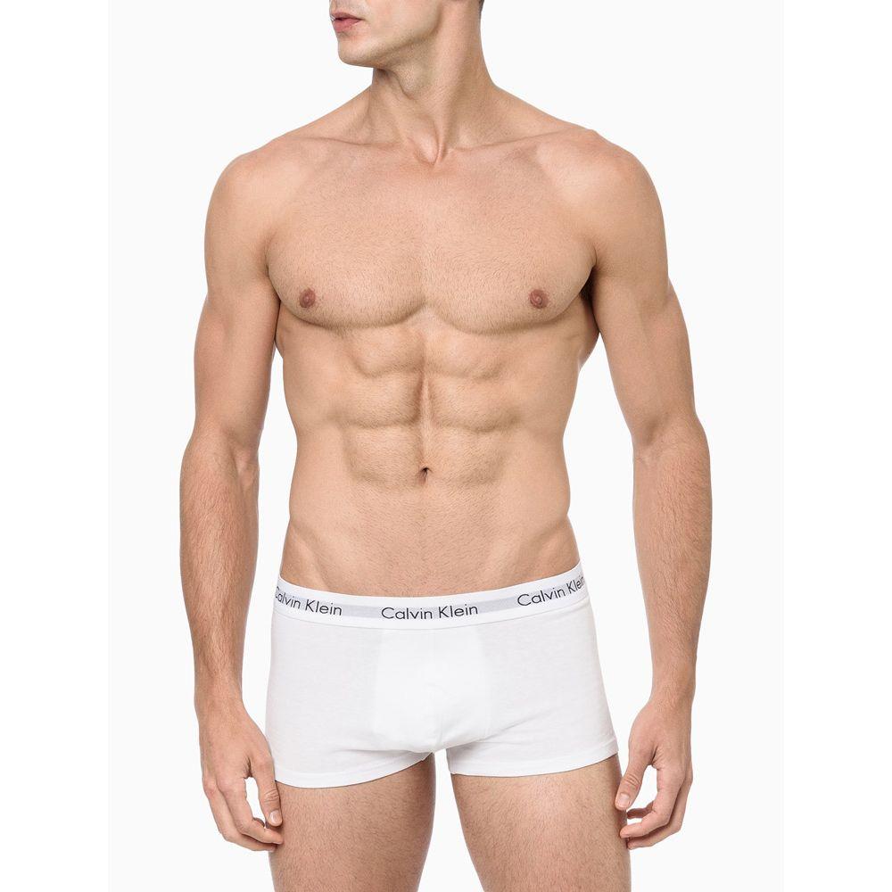 Kit 4 Underwear Trunk Classic Cintura Baixa Com Elastano Elástico Cueca Calvin Klein - Branco - 1