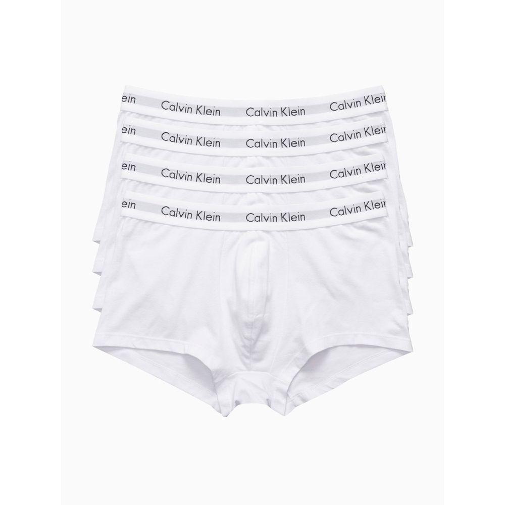 Kit 4 Underwear Trunk Classic Cintura Baixa Com Elastano Elástico Cueca Calvin Klein - Branco - 3