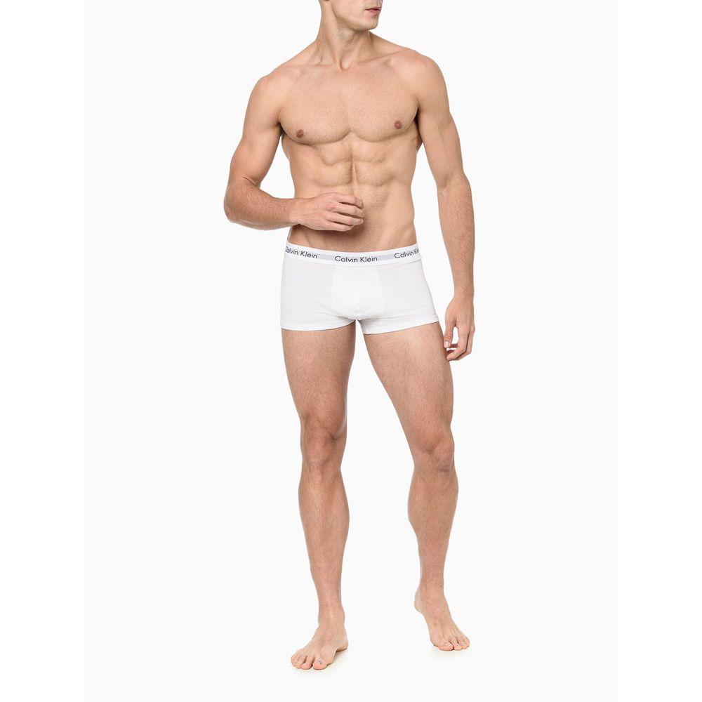 Kit 4 Underwear Trunk Classic Cintura Baixa Com Elastano Elástico Cueca Calvin Klein - Branco - 4