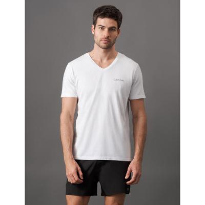 Camiseta Manga Curta Decote v Logo No Peito Calvin Klein Swimwear - Branco