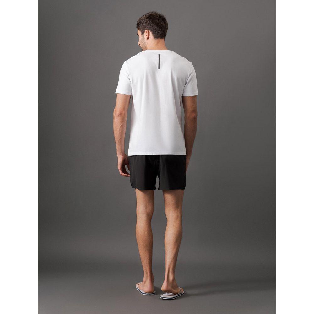 Camiseta Manga Curta Decote v Logo No Peito Calvin Klein Swimwear - Branco - 2