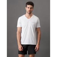 Camiseta Manga Curta Decote v Logo No Peito Calvin Klein Swimwear - Branco - 1