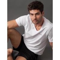 Camiseta Manga Curta Decote v Logo No Peito Calvin Klein Swimwear - Branco - 5