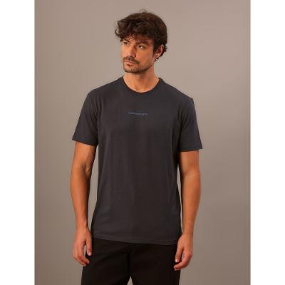 Camiseta Masculina de Algodão Estampa Logo Centralizado Calvin Klein Jeans - Azul Marinho