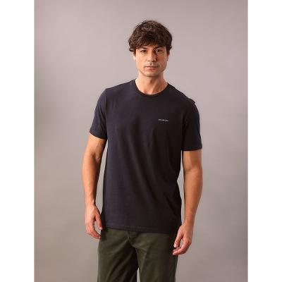 Camiseta Masculina de Algodão Básica Estampa Logo Minimalista No Peito Calvin Klein Jeans - Azul Marinho