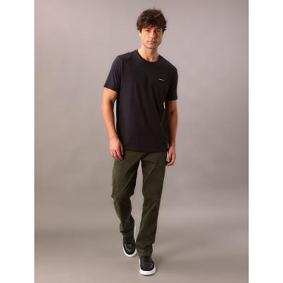 Camiseta Masculina de Algodão Básica Estampa Logo Minimalista No Peito Calvin Klein Jeans - Azul Marinho