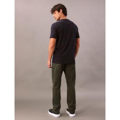 Camiseta Masculina de Algodão Básica Estampa Logo Minimalista No Peito Calvin Klein Jeans - Azul Marinho