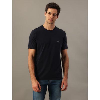 Camiseta Masculina Básica Estampa Logo Reissue No Peito Calvin Klein Jeans - Azul Marinho