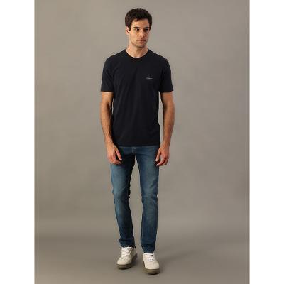 Camiseta Masculina Básica Estampa Logo Reissue No Peito Calvin Klein Jeans - Azul Marinho