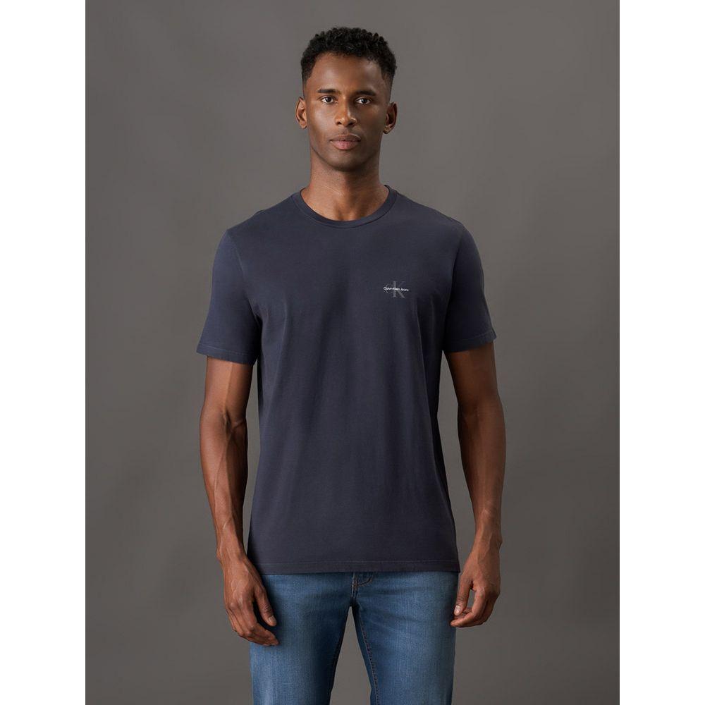 Camiseta Masculina Básica Estampa Logo Reissue No Peito Calvin Klein Jeans - Azul Marinho - 1