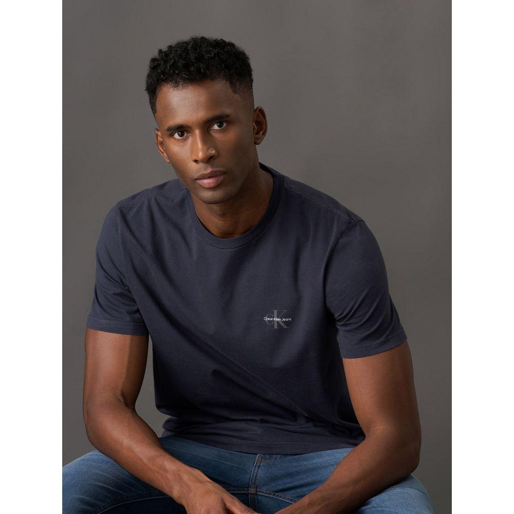 Camiseta Masculina Básica Estampa Logo Reissue No Peito Calvin Klein Jeans - Azul Marinho - 5