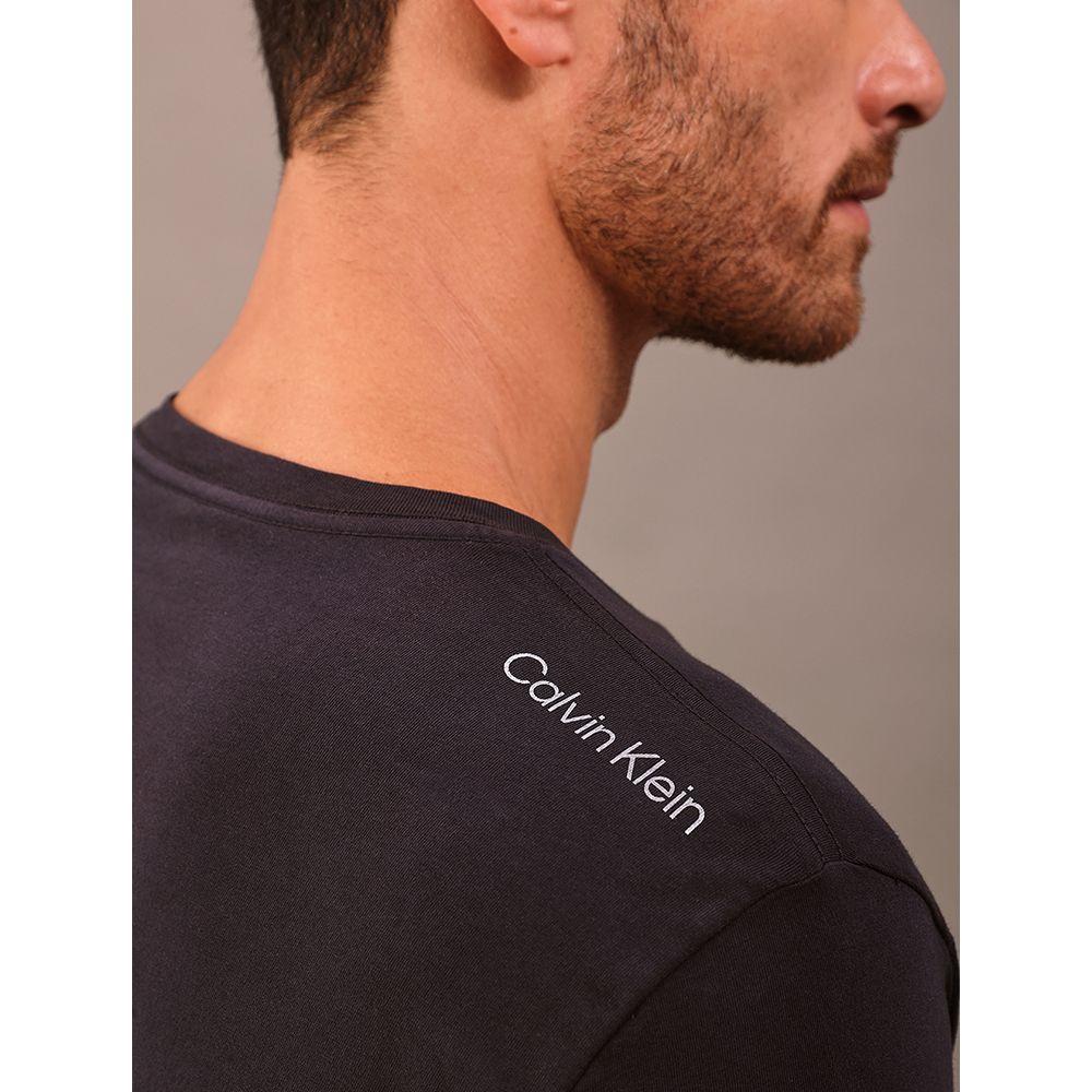 Camiseta Manga Curta Swimwear Logo Costas Calvin Klein Swimwear - Azul Marinho - 3