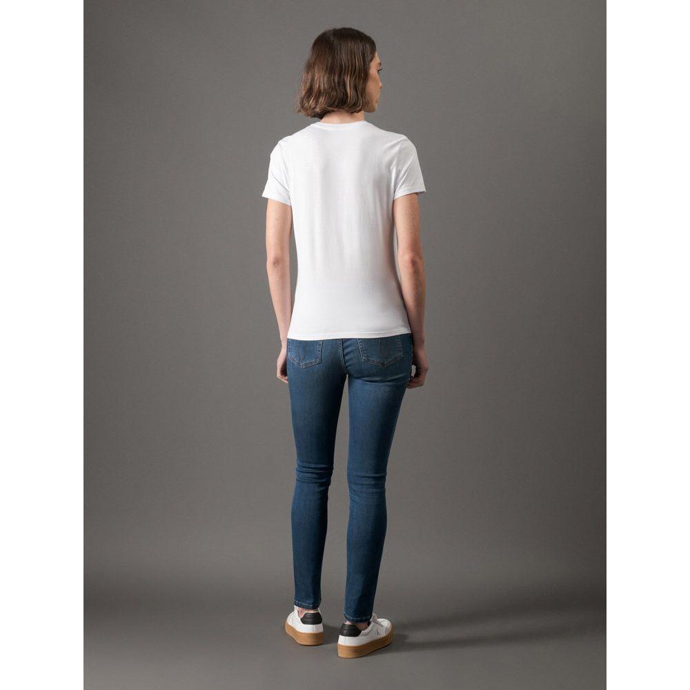 Camiseta Feminina Slim Estampa Mini Calvin Klein Jeans - Branco - 2
