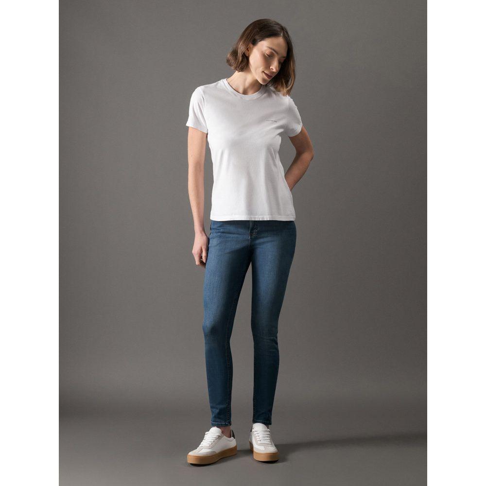 Camiseta Feminina Slim Estampa Mini Calvin Klein Jeans - Branco - 3
