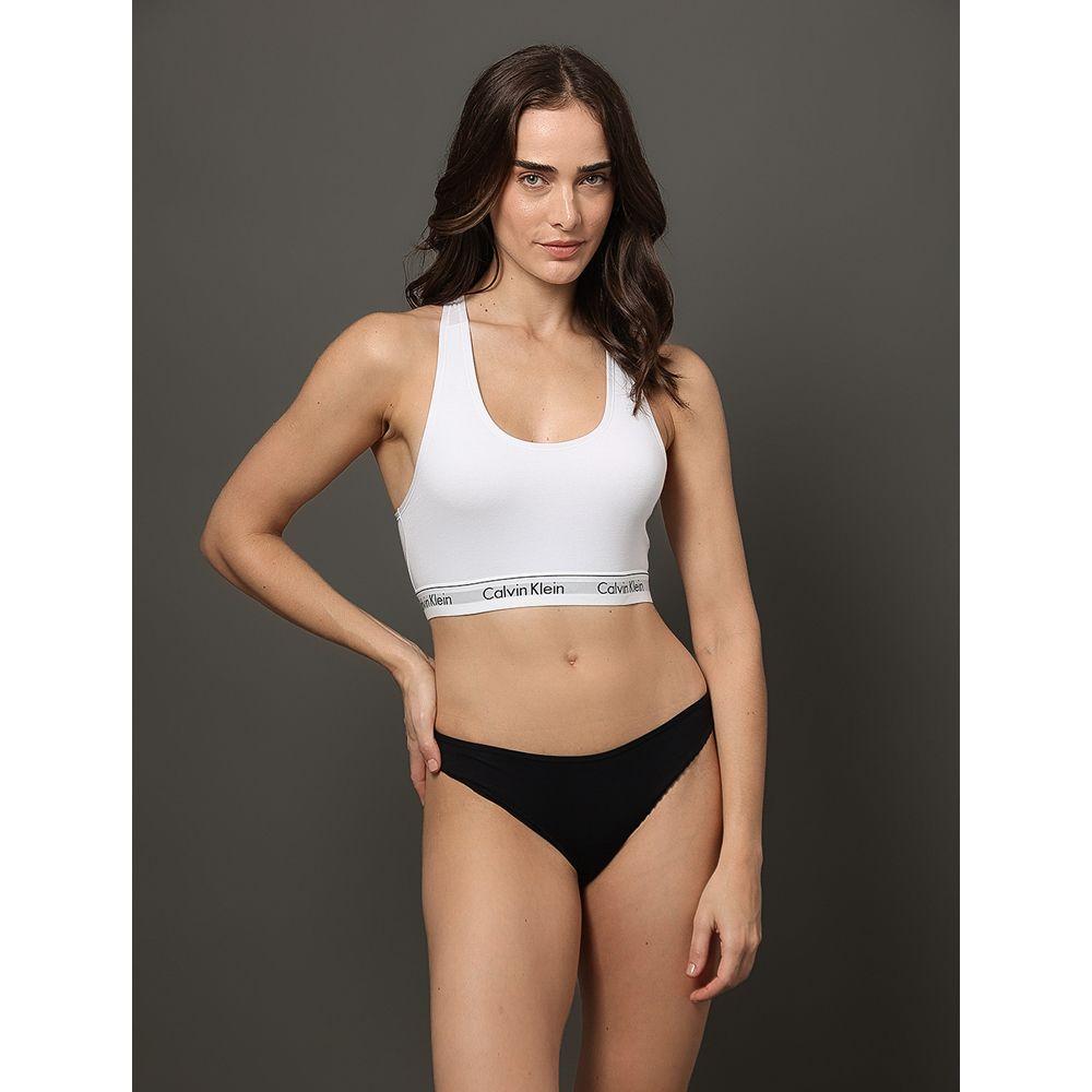 Top Feminino Nadador Básico Elástico Com Logo Underwear Calvin Klein - Branco - 1