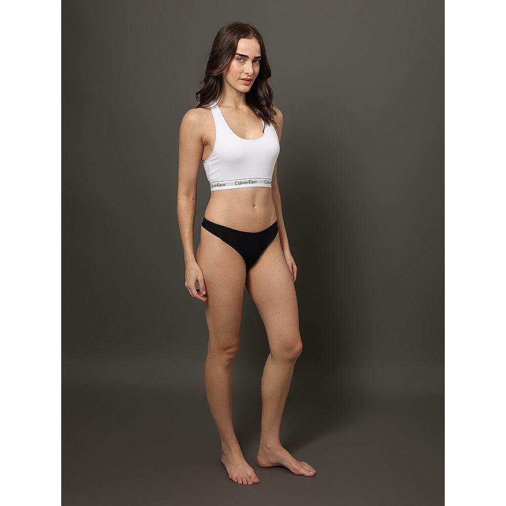 Top Feminino Nadador Básico Elástico Com Logo Underwear Calvin Klein - Branco - 4