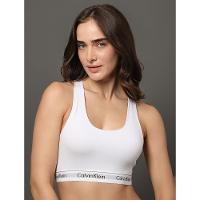 Top Feminino Nadador Básico Elástico Com Logo Underwear Calvin Klein - Branco - 6