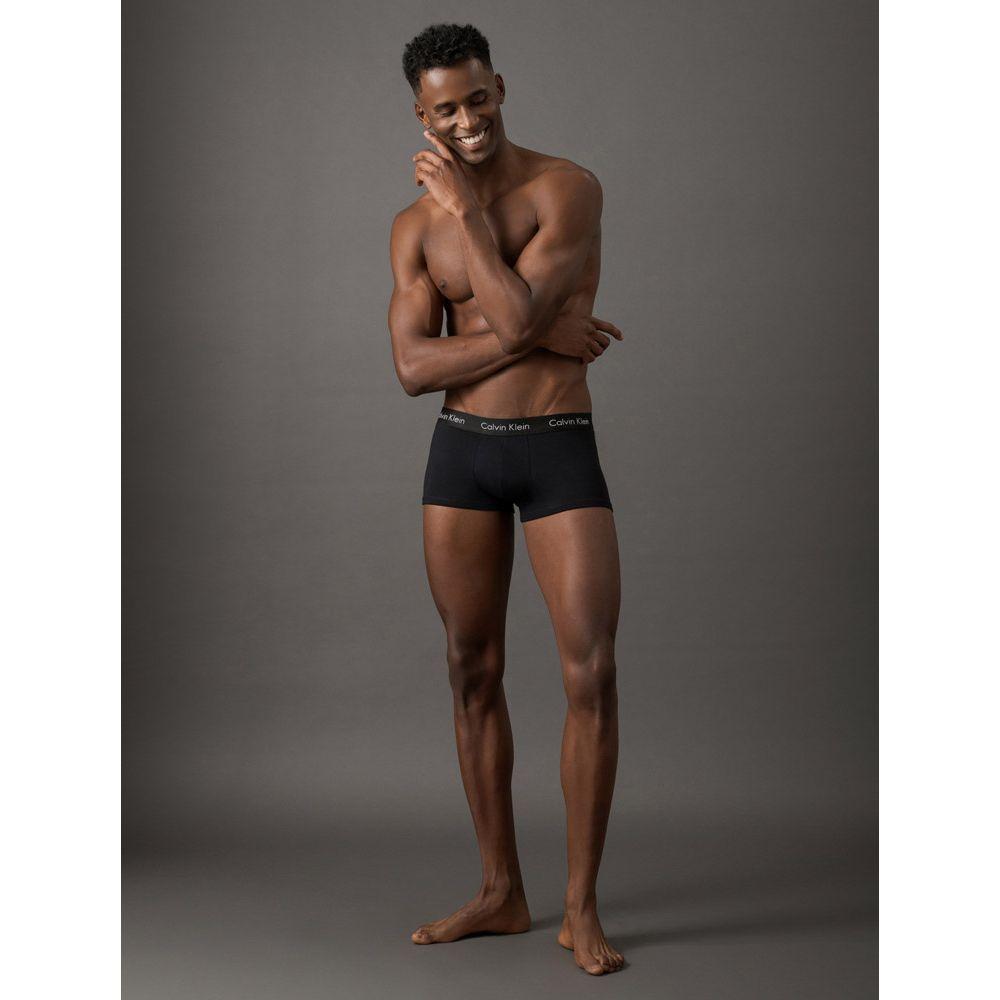Kit 4 Underwear Trunk Classic Cintura Baixa Com Elastano Elástico Cueca Calvin Klein - Preto - 3